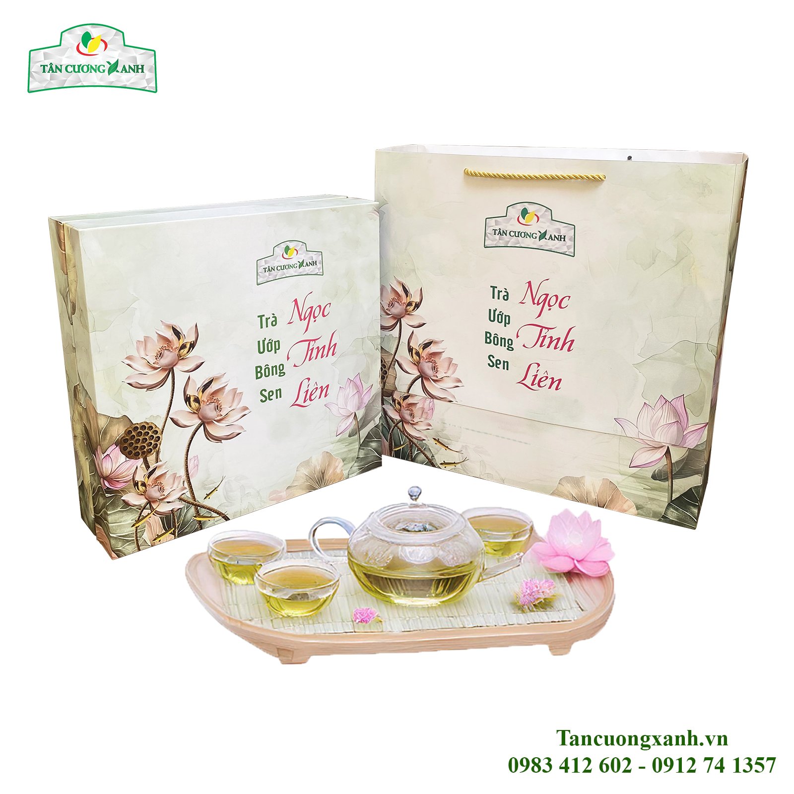 Hộp Trà Ướp Bông Sen Ngọc Tỉnh Liên - 8 Bông Sen