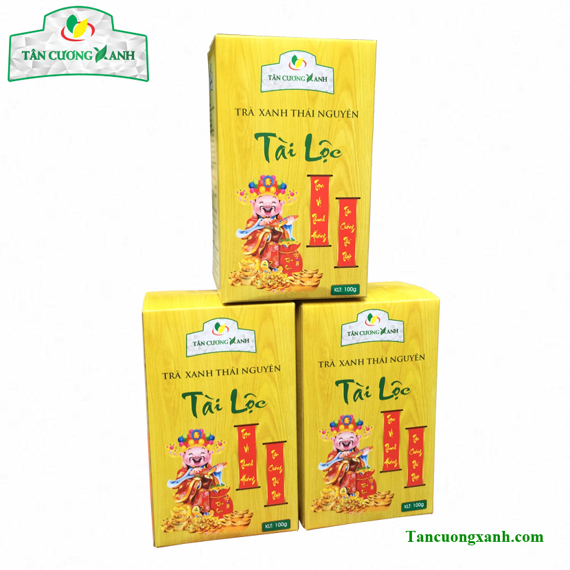 Hộp Trà Xanh Tân Cương Thái Nguyên Tài Lộc 100gram