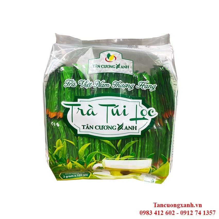 Trà Xanh Túi Lọc Tân Cương Xanh - Bịch 100 gói