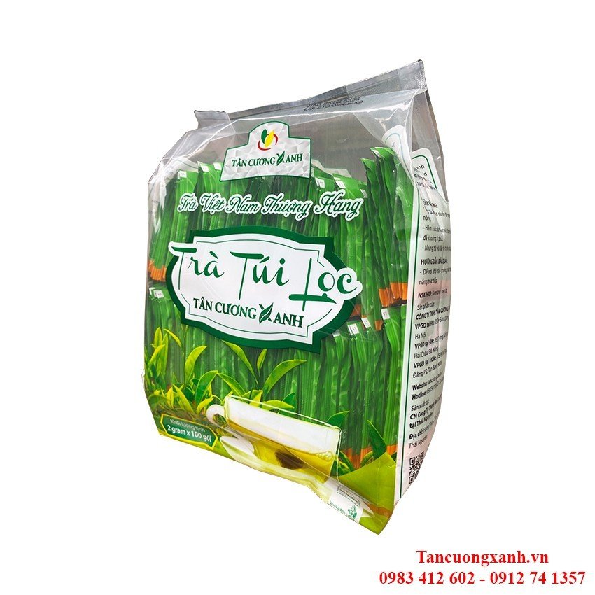 Trà Xanh Túi Lọc Tân Cương Xanh - Bịch 100 gói