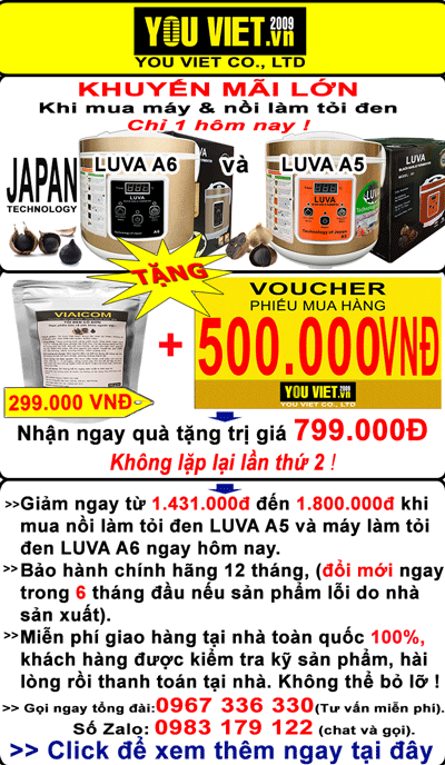 Máy làm tỏi đen LUVA khuyến mãi lớn!