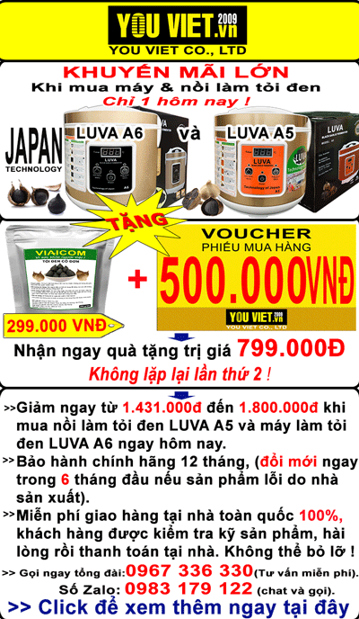 Máy làm tỏi đen LUVA khuyến mãi lớn!