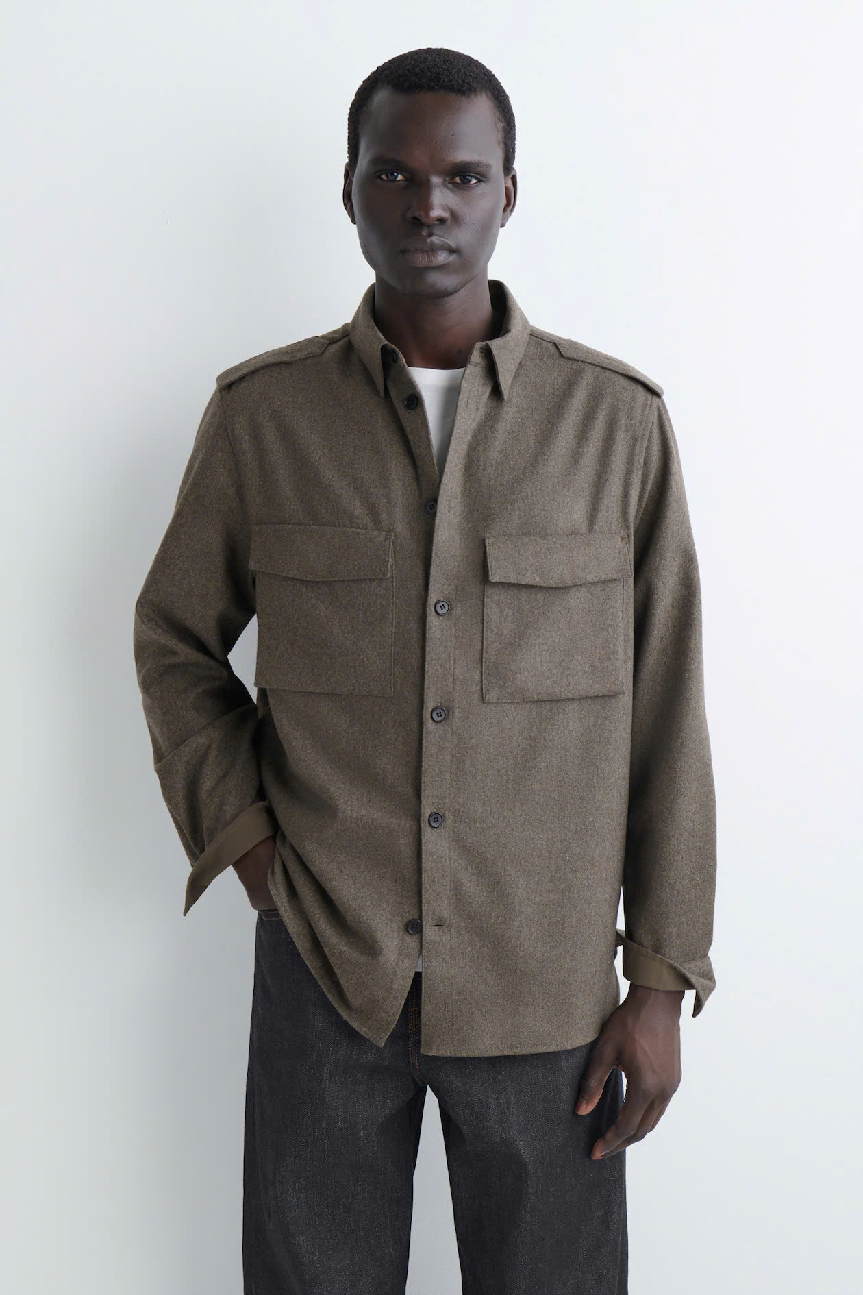 Quần COS len wool suông