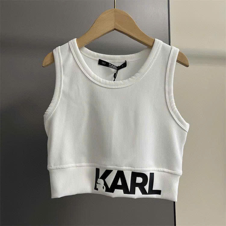 Áo croptop KARL dệt kim 3 lỗ 3 màu