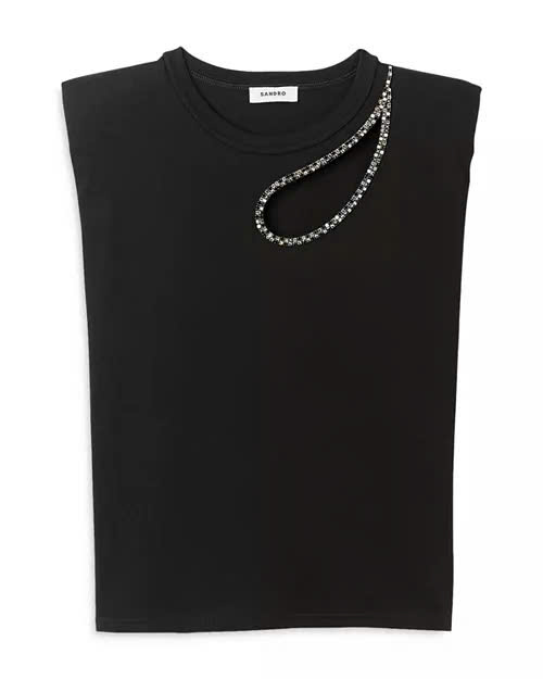 Áo tanktop Sandro đen cổ đá