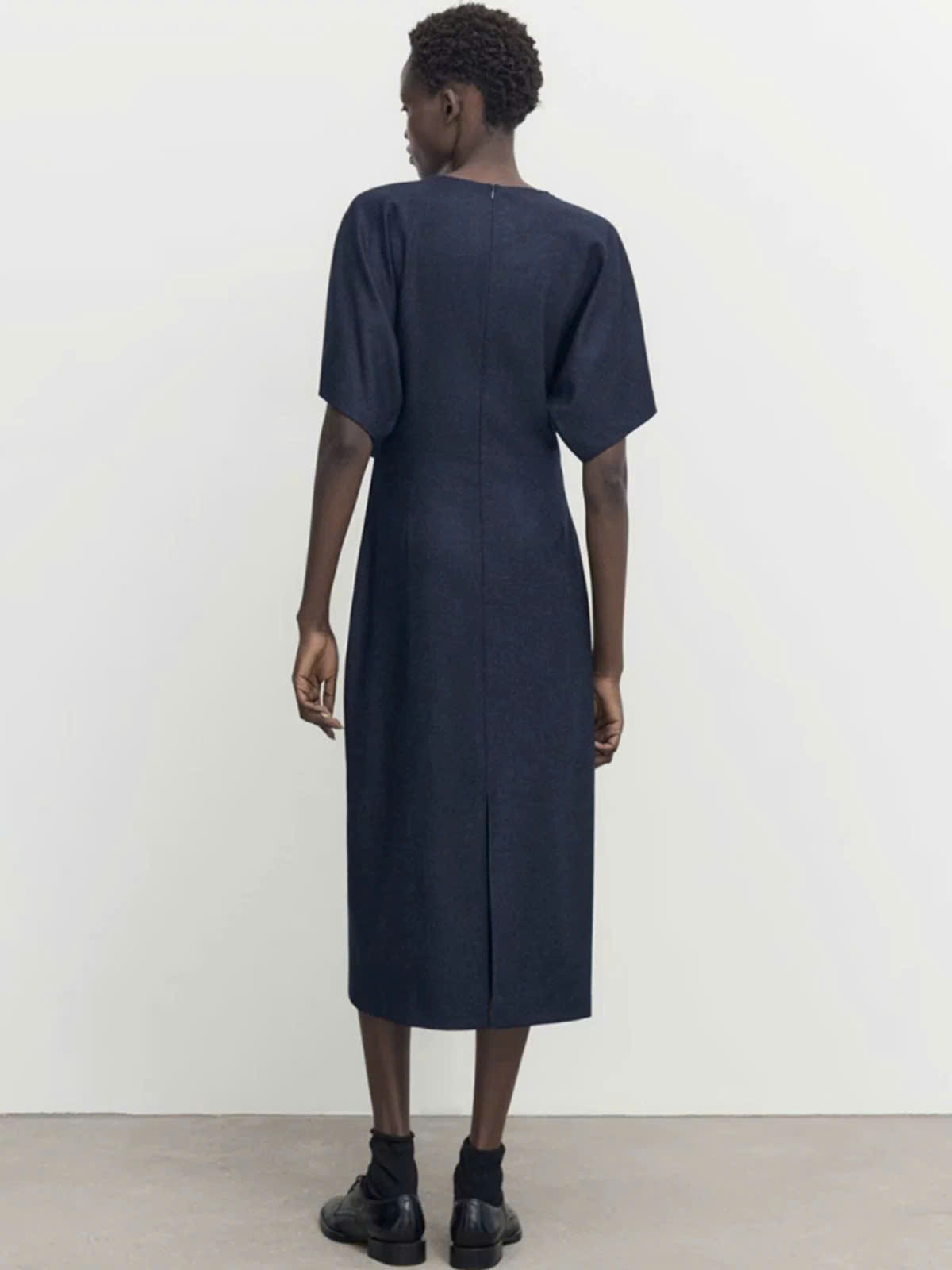 Váy sơ mi Massimo Dutti nhún eo ngắn tay
