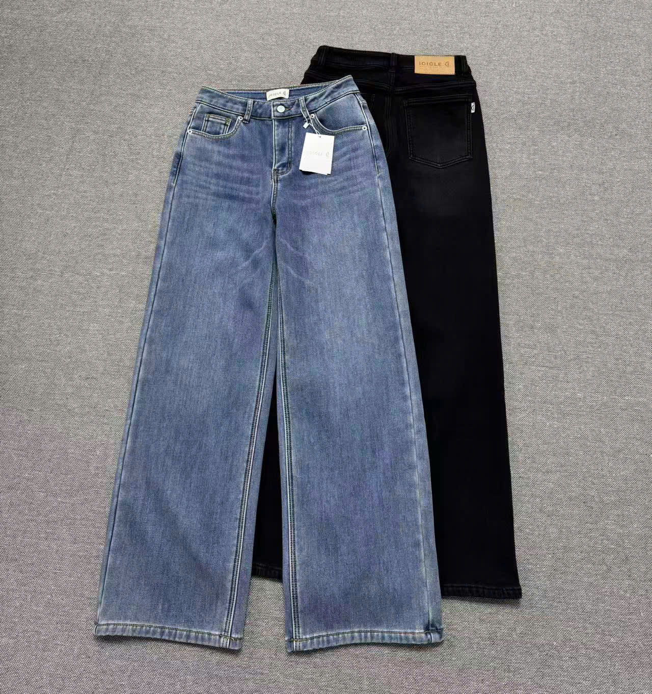Quần denim ICICLE suông lót lông