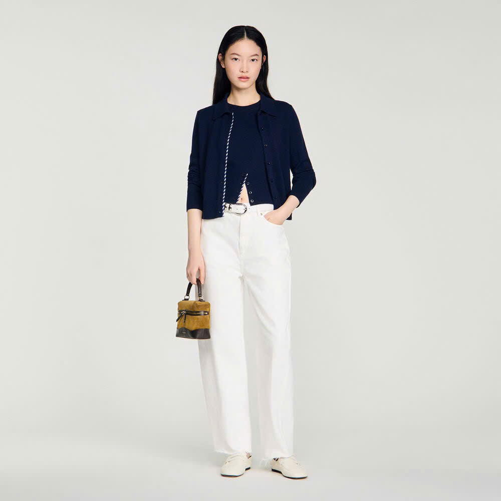 ÁO KHOÁC CARDIGAN LEN VÀ CASHMERE KẺ SỌC