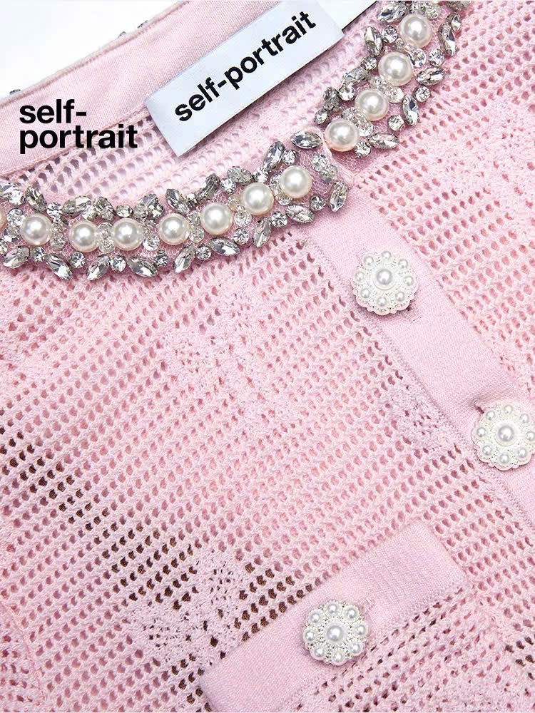 Pink Bow Croset Crystal Trim Mini Dress