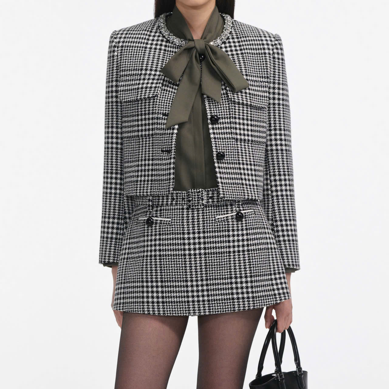 ÁO KHOÁC CRYSTAL VIỀN HOUNDSTOOTH