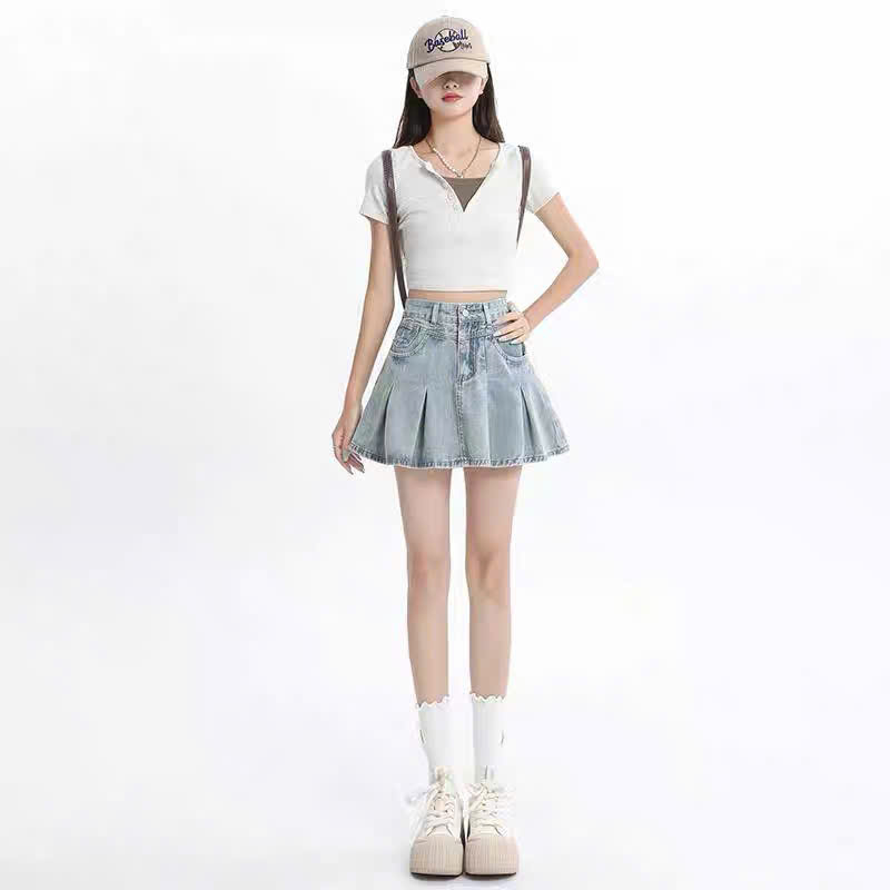 Chân váy demin Zara dáng ngắn xoè