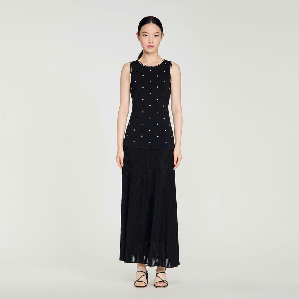 ĐẦM MAXI IN HOA ĐÍNH ĐÁ