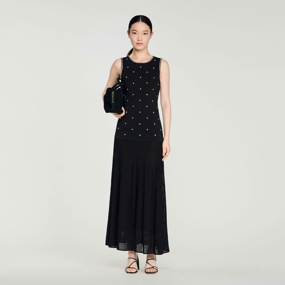 ĐẦM MAXI IN HOA ĐÍNH ĐÁ