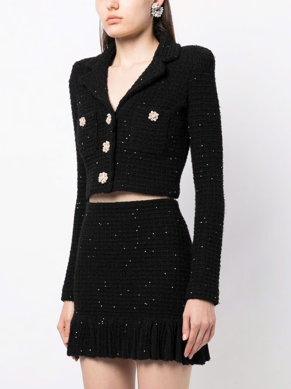 Áo khoác dệt kim họa tiết sequin