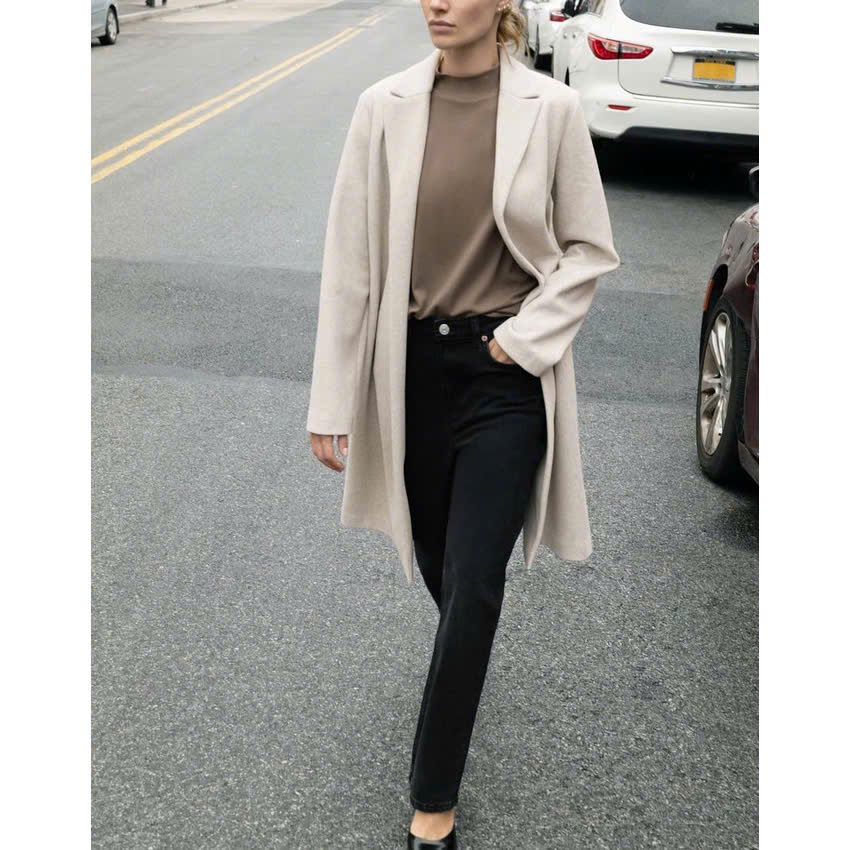 Trenchcoat dạ ép Zara dáng dài