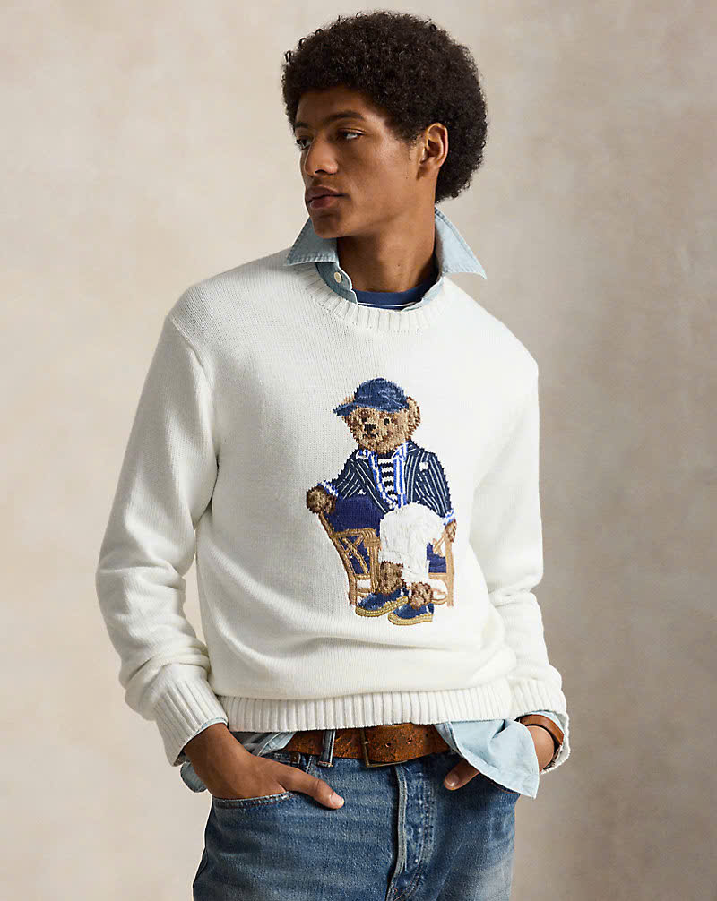 Áo len cotton Polo Bear