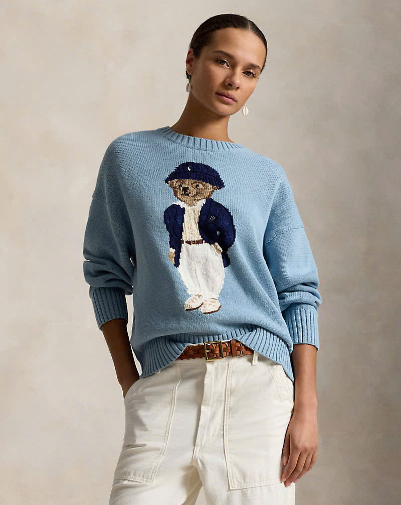 Áo len cotton cỡ lớn hình gấu Polo