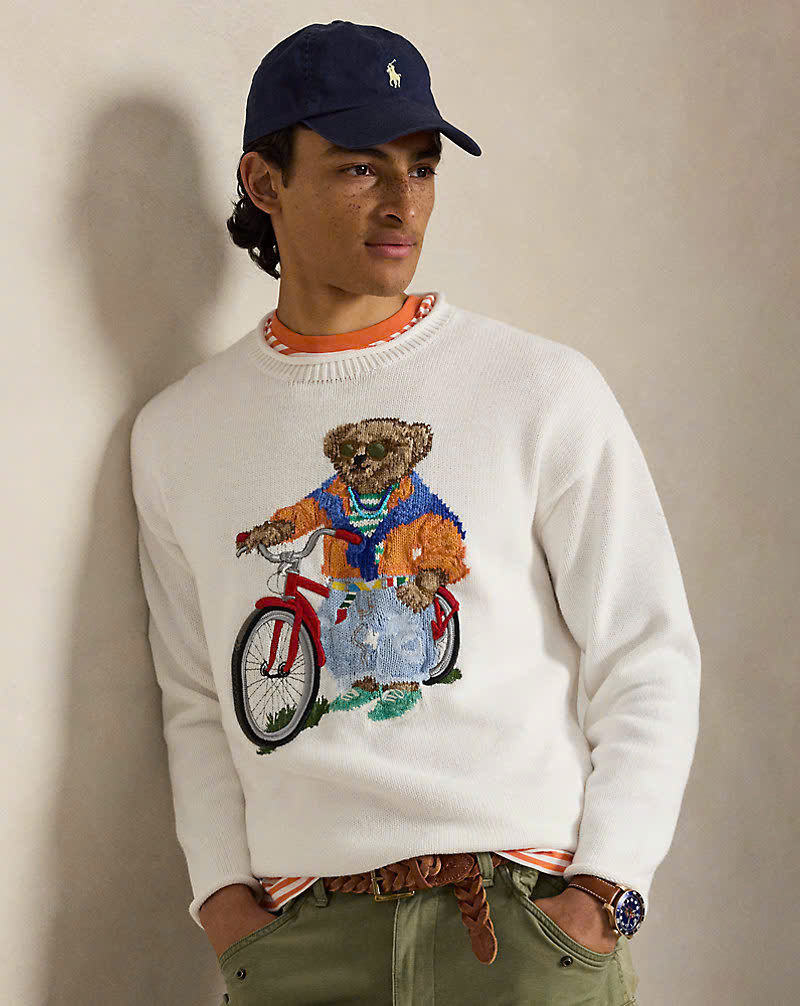 Áo len cổ lọ bằng cotton hiệu Polo Bear