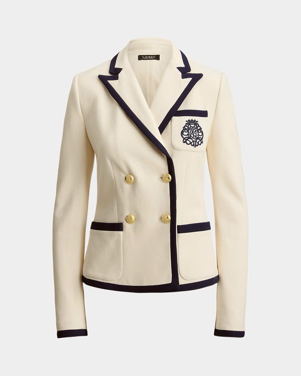 Áo blazer hai hàng cúc phối hai tông màu polo