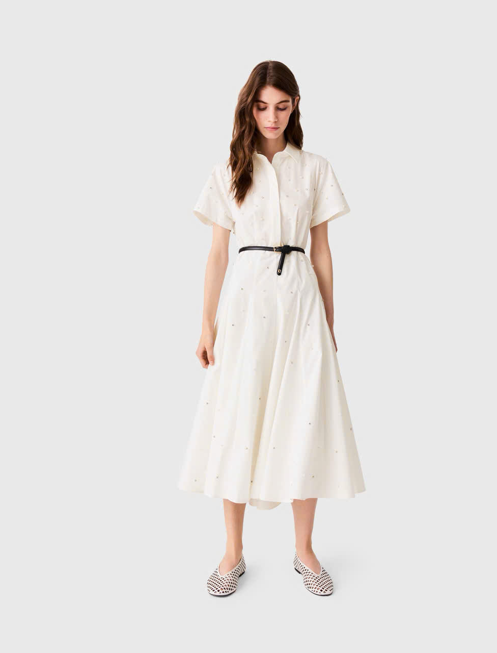Váy maxi Maje cổ đức đính cườm