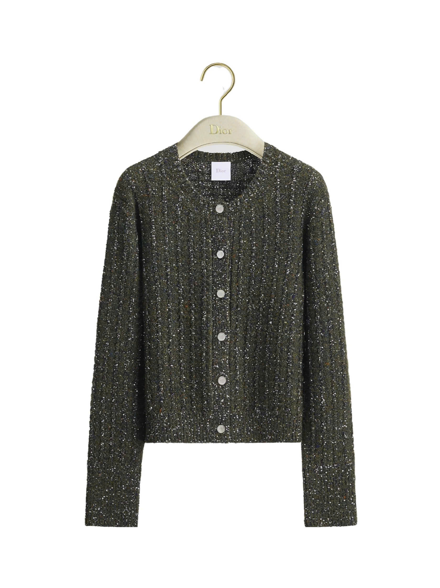 Áo len thêu vải tuýt đính sequin