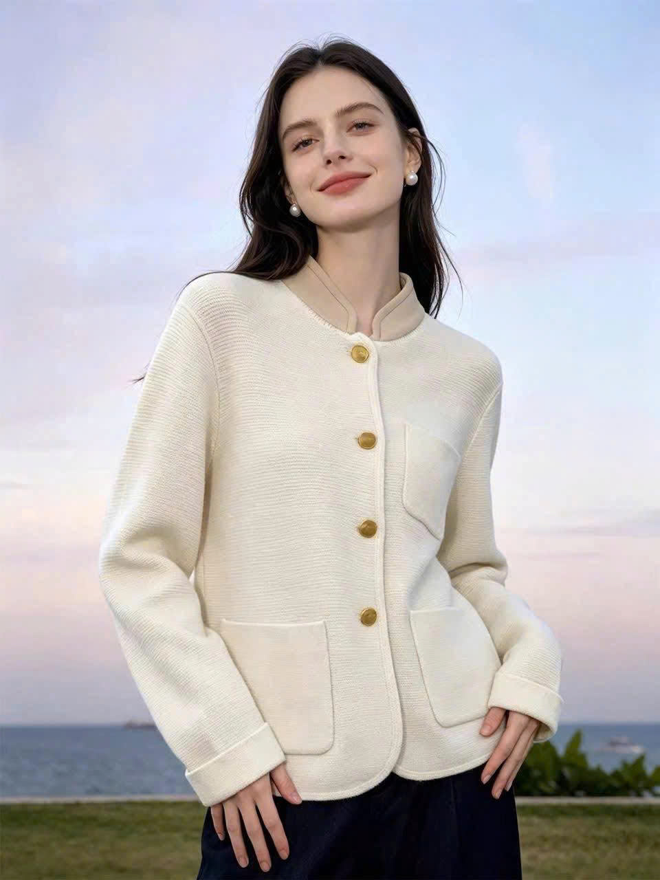 Áo khoac cổ trụ Loro Piana 4 màu
