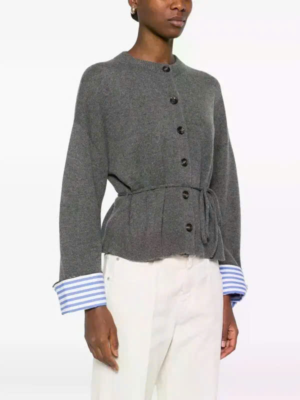 Áo khoác cardigan BRUNELLO CUCINELLI cài nút thắt eo