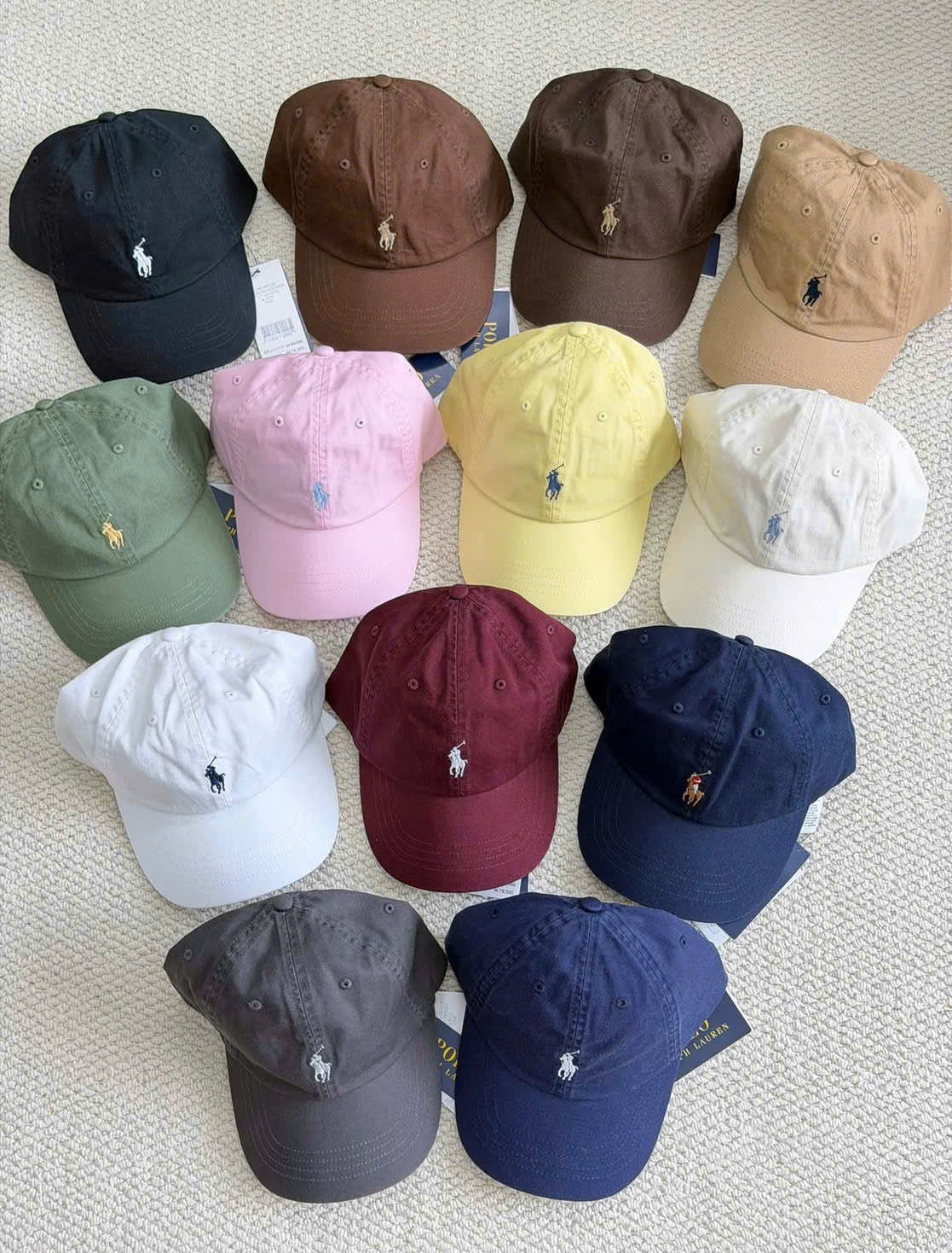 Mũ lưỡi trai Polo RL thêu ngựa 100% cotton