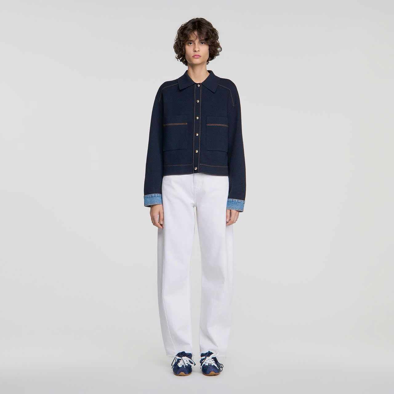Áo khoác len SANDRO kiểu jacket