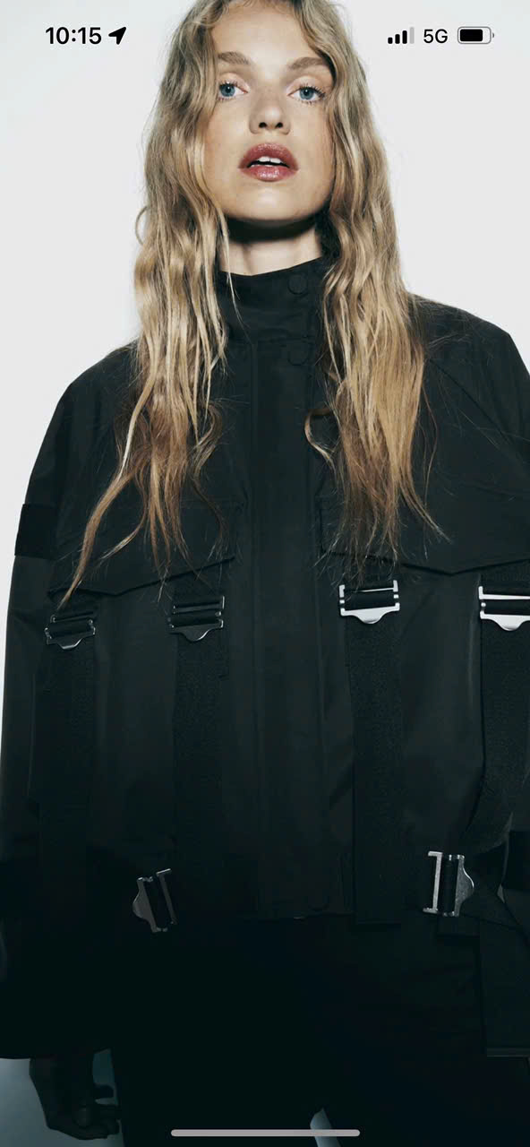 Zara biker jacket da kèm đai đen