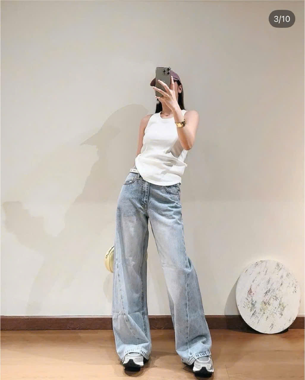 Quần denim GAP ống suông