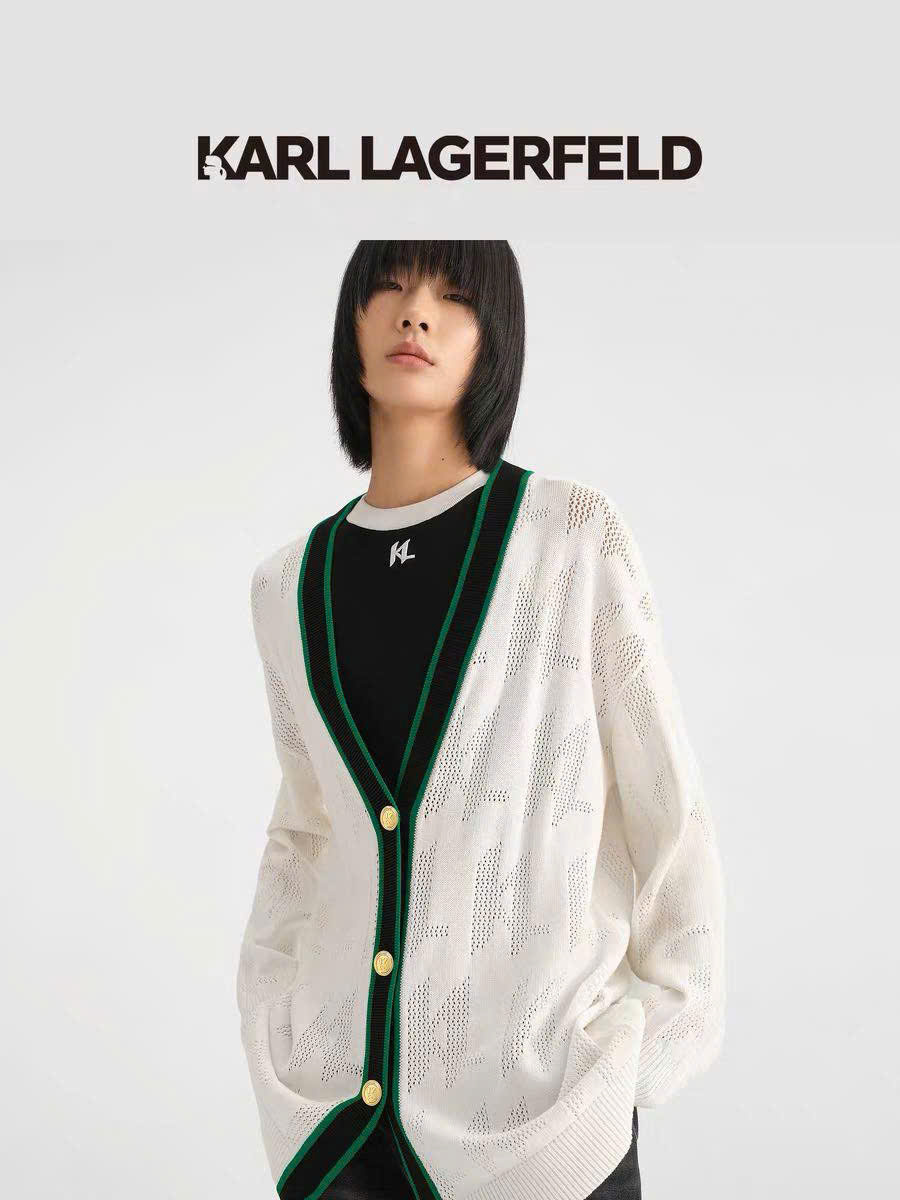 Cardigan Karl viền xanh 2 màu