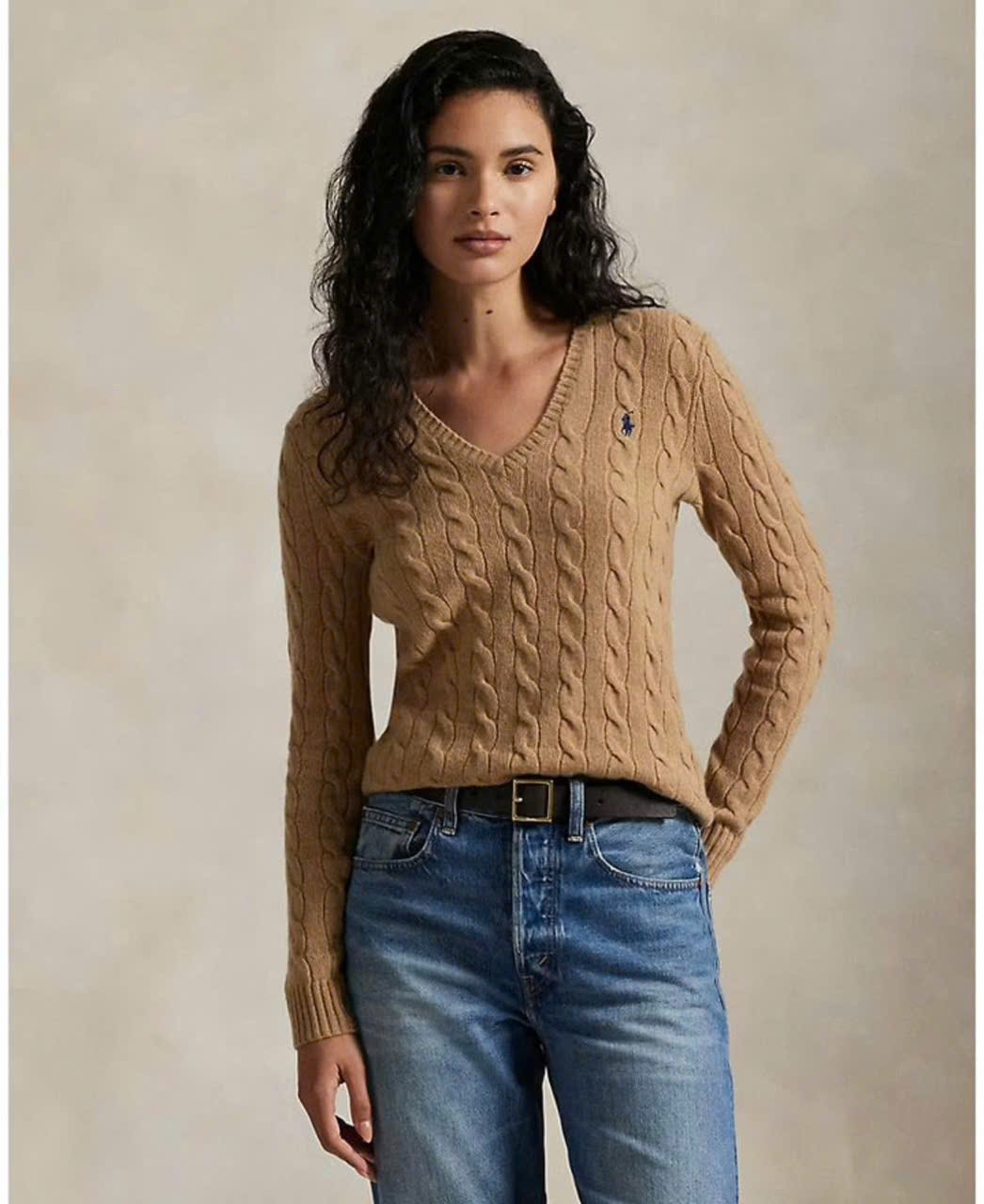 Áo len  Polo RL vặn thừng cổ tim