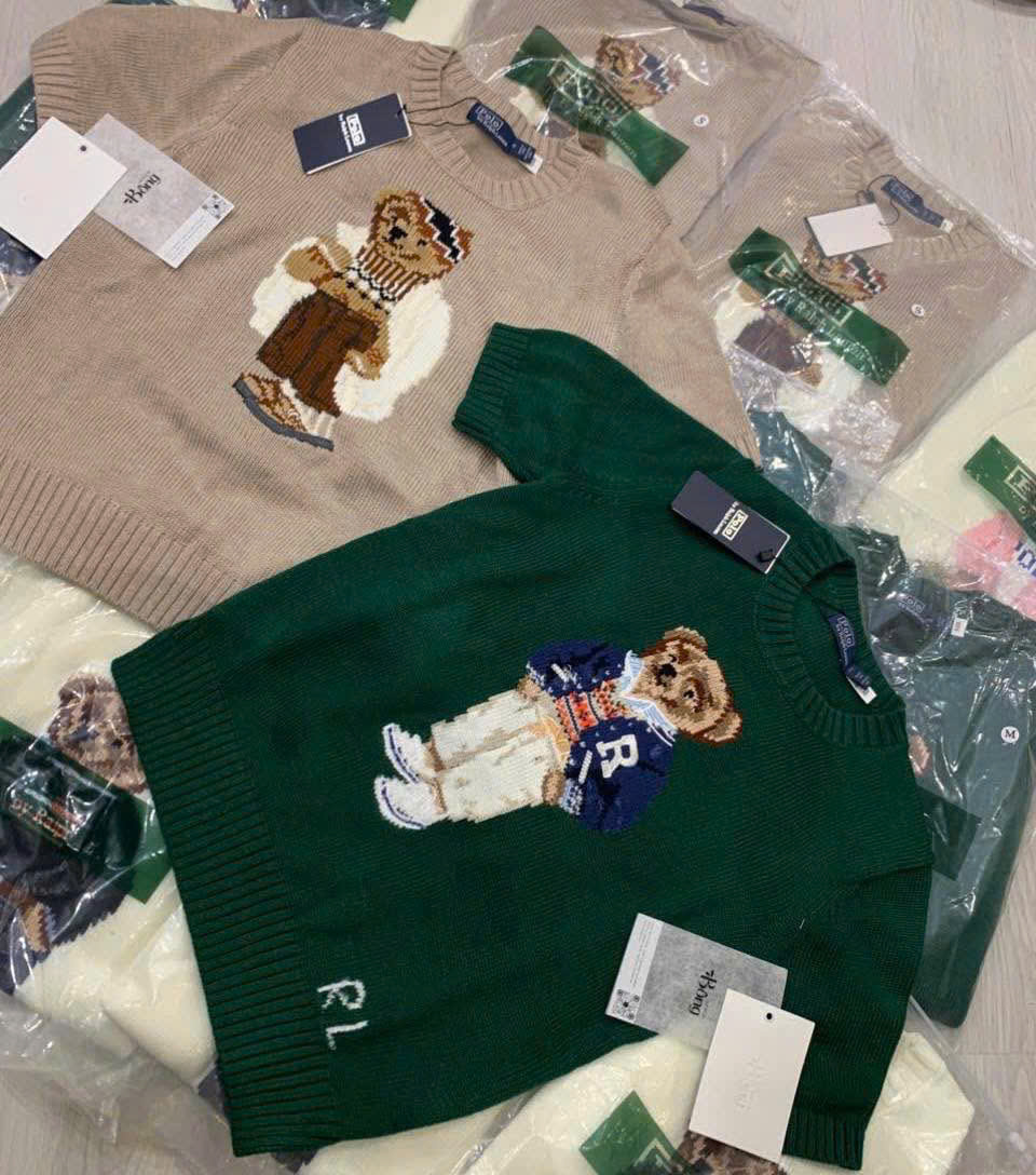 Áo Polo Bear cộc tay xanh lá