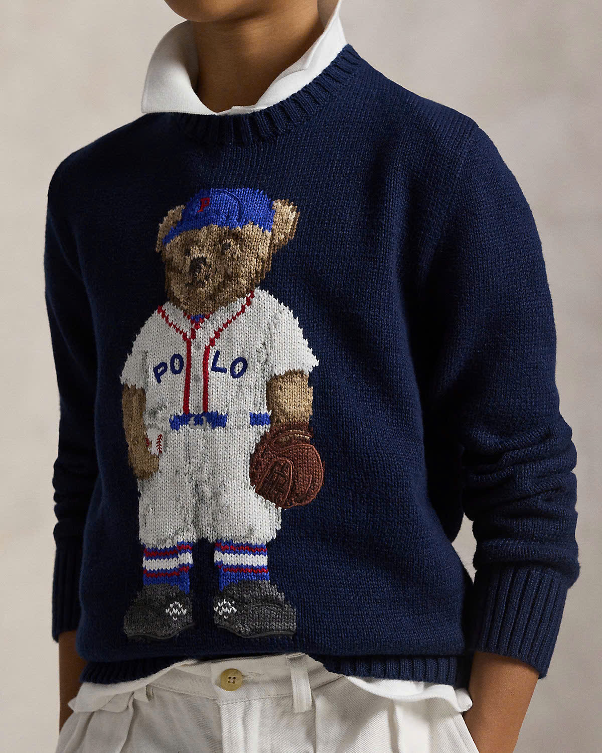 Áo len cotton Polo Bear