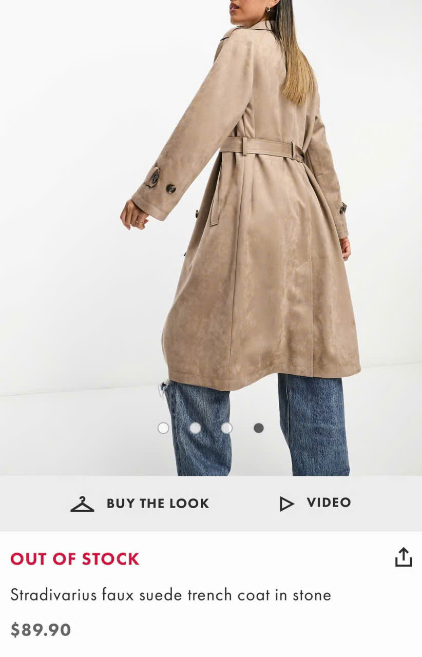 Trenchcoat Stradivarius da lộn
