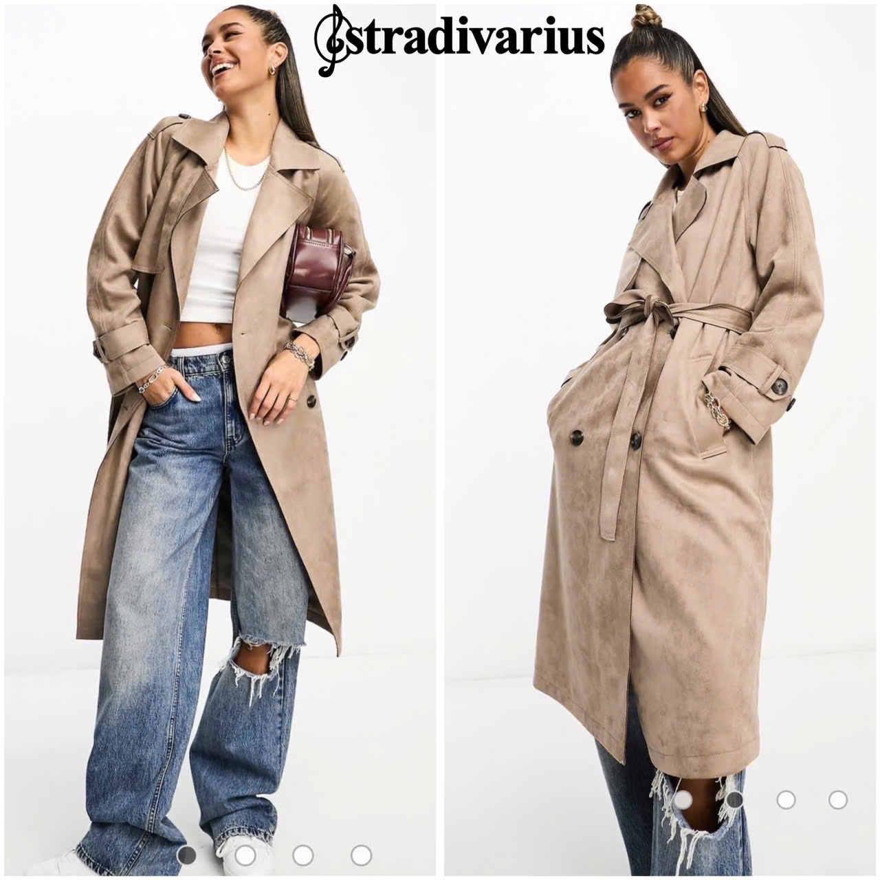 Trenchcoat Stradivarius da lộn