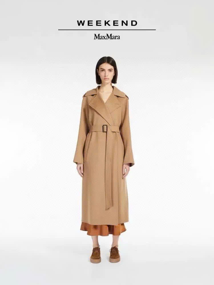 Trenchcoat Weekend MaxMara dáng suông màu beirge