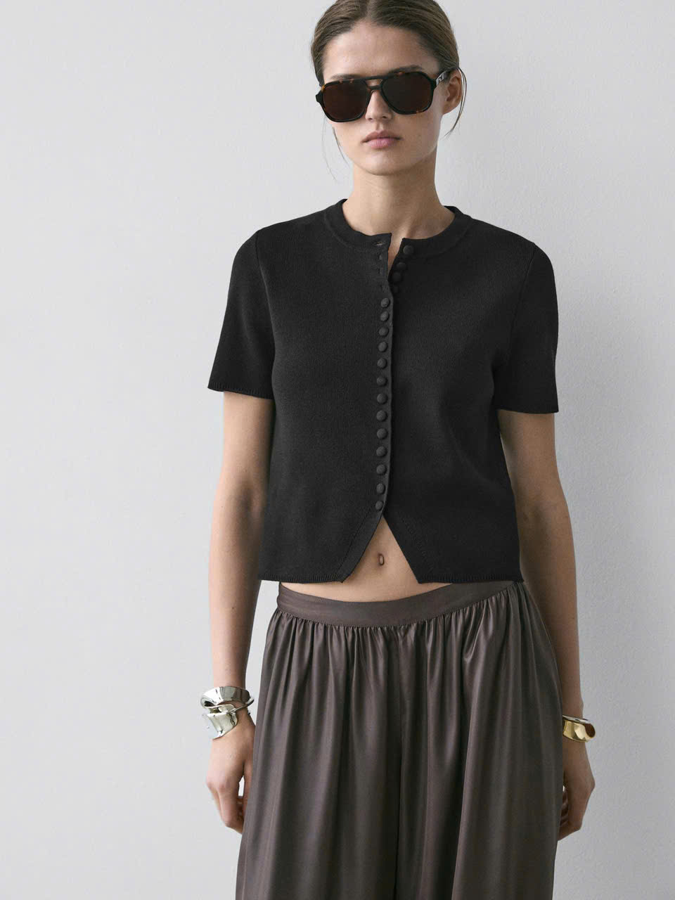 ÁO CARDIGAN DỆT KIM CỘC TAY COTTON