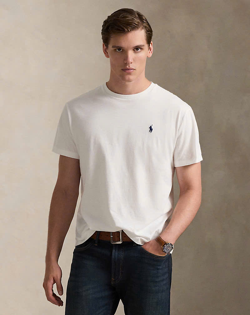 Áo thun cổ tròn dáng rộng thoải mái bằng vải jersey