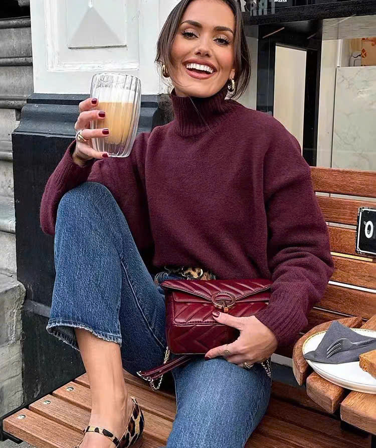 Áo len cổ trụ Zara 2 màu trơn