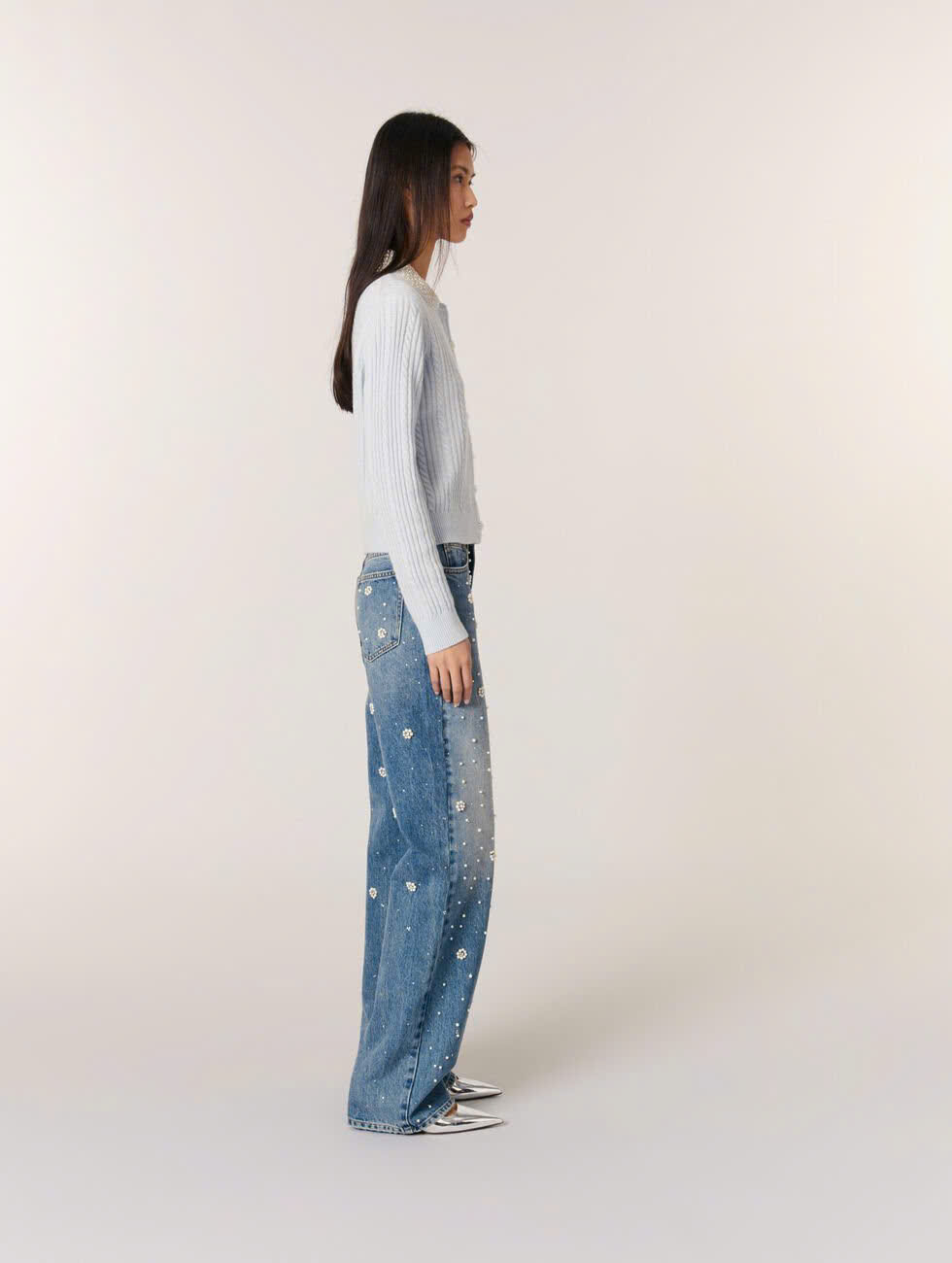 Áo khoác cardigan cổ rời