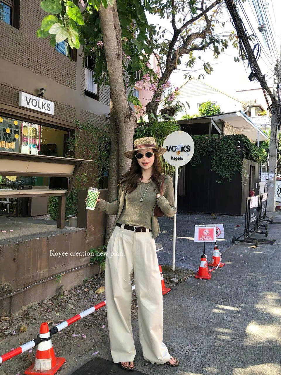 Quần khaki suông T-Flatform lưng chun kèm belt 3 màu (JW116169)