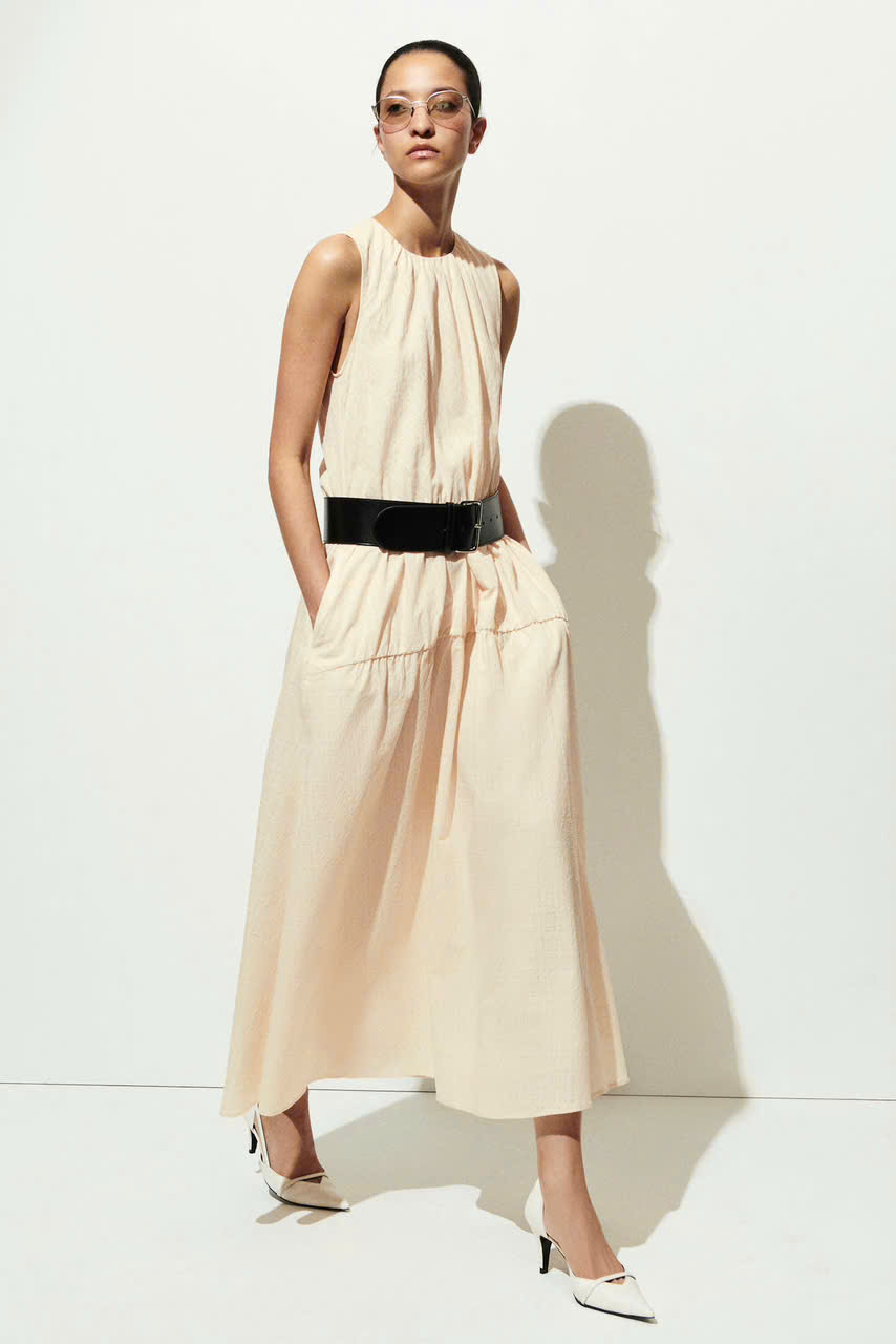 ĐẦM MAXI COTTON XẾP TẦNG
