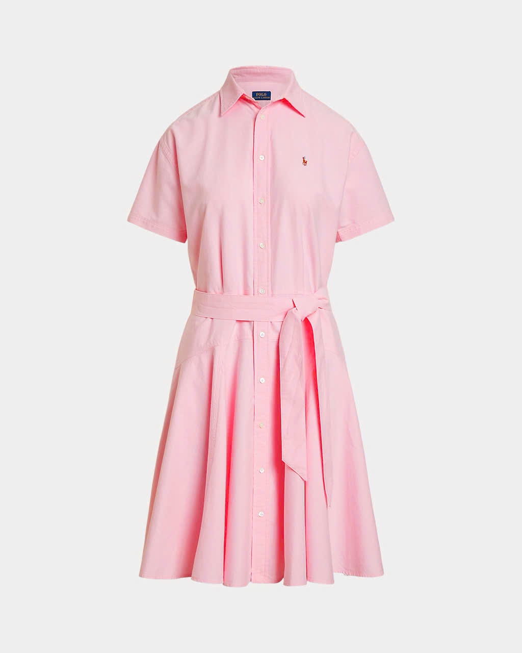 Đầm sơ mi tay ngắn bằng vải cotton Oxford