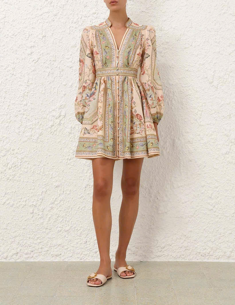 VÁY NGẮN ROSELIGHT CỔ CHỮ V XẺ SÂU