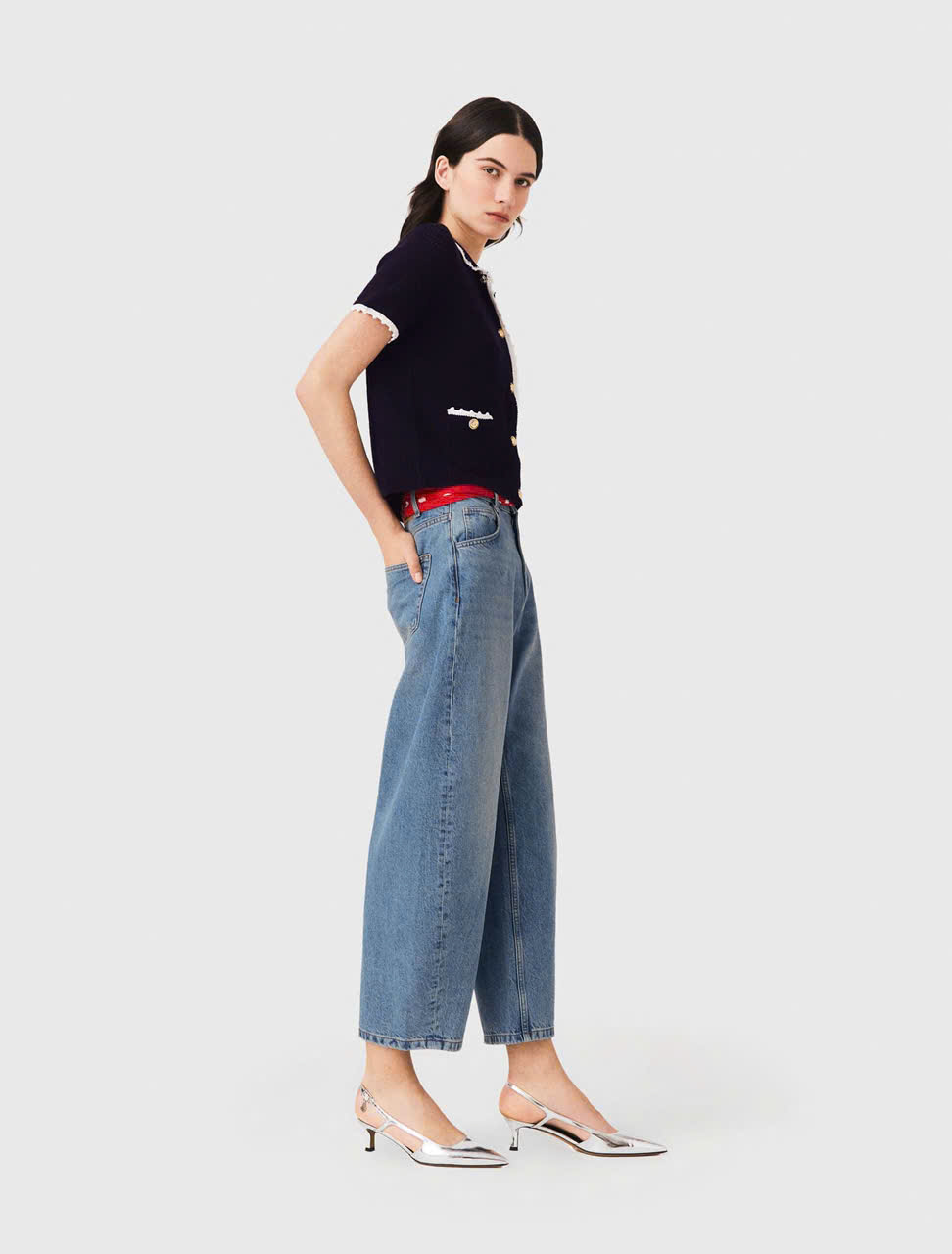 Áo khoác cardigan với viền móc
