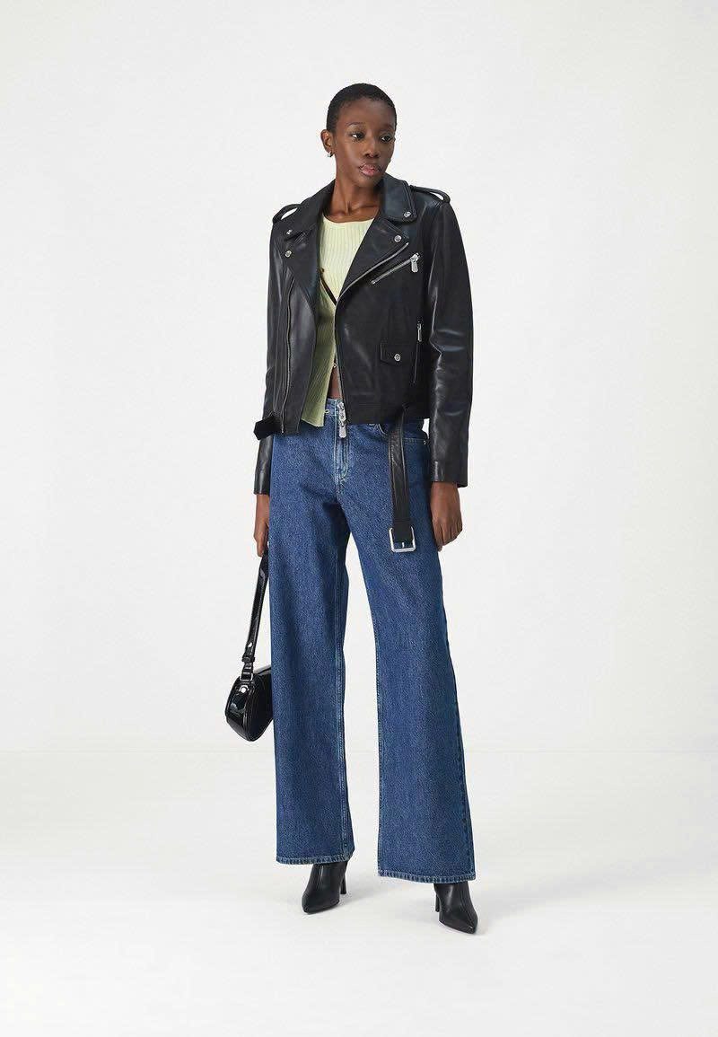 Quần denim KARL màu chàm dáng suông