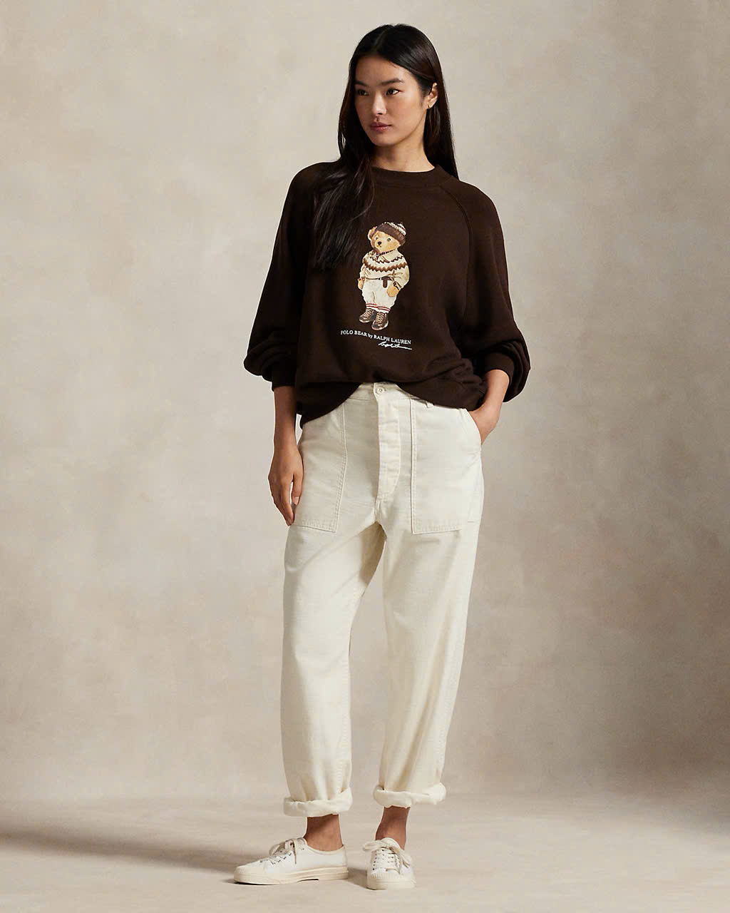 Áo nỉ cổ tròn Polo Bear