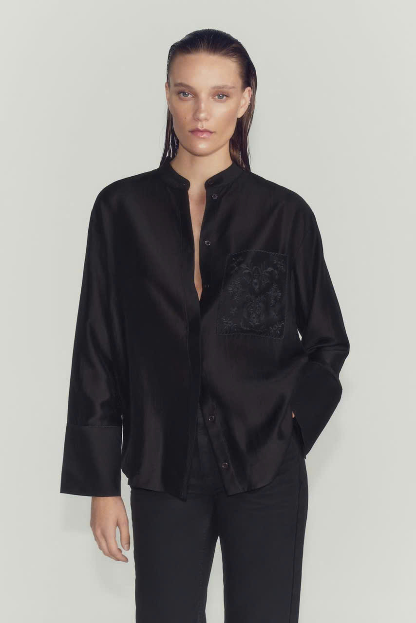 ÁO SƠ MI ZARA TÚI THÊU ZW COLLECTION